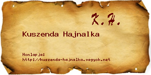 Kuszenda Hajnalka névjegykártya