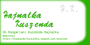 hajnalka kuszenda business card